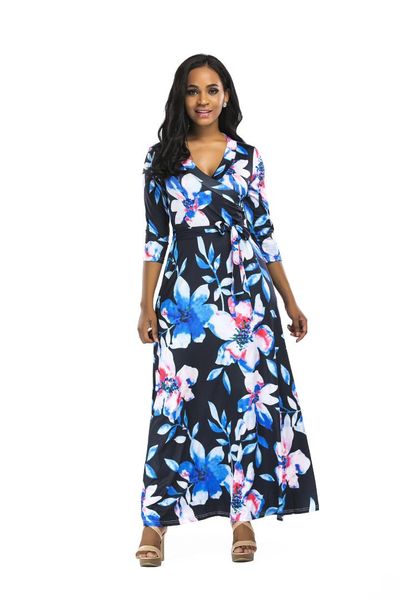 elegant ruffles print dress for women loose three quarter sleeve ankle-length women dresses v neck autumn vestidos, Black;gray
elegant ruffles print dress for women loose three quarter sleeve ankle-length women dresses v neck autumn vestidos, Black;gray