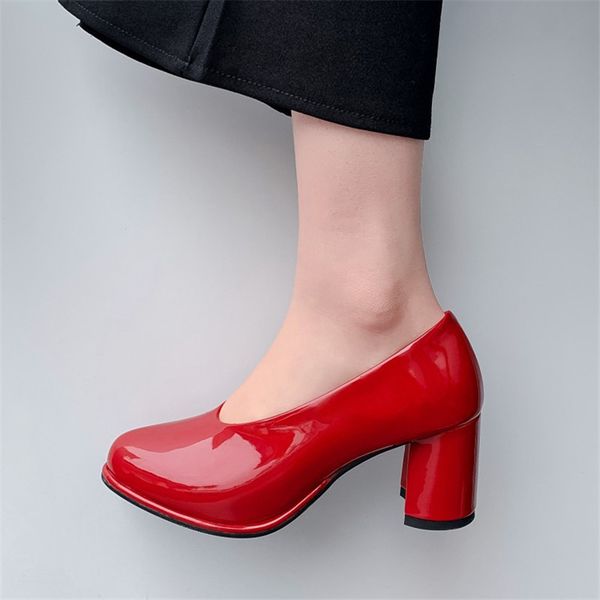 pxelena fashion design women chunky block high heels shoes office lady dress party daily grandma pumps patent leather red blue, Black
pxelena fashion design women chunky block high heels shoes office lady dress party daily grandma pumps patent leather red blue, Black