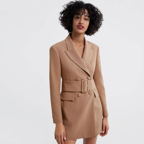 2019 fashion autumn and winter women's long section with belt suit jacket female, White;black
2019 fashion autumn and winter women's long section with belt suit jacket female, White;black