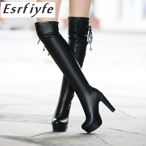esrfiyfe new big size 34-48 women knee high boots fur inside warm winter boots slip on thick high heels shoes platform footwear, Black
esrfiyfe new big size 34-48 women knee high boots fur inside warm winter boots slip on thick high heels shoes platform footwear, Black