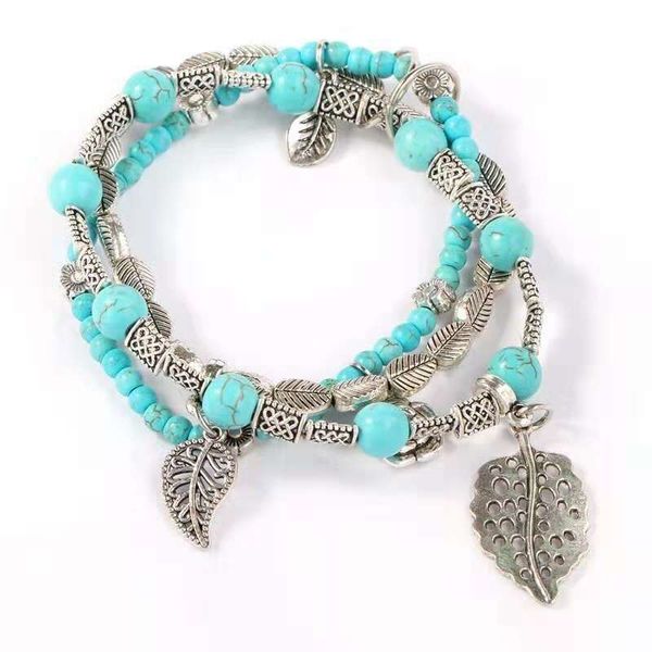 retro multi layer turquoise beaded bracelets hollow leaves flower pendants strands bracelet women girl handmade beads jewelry ing, Black
retro multi layer turquoise beaded bracelets hollow leaves flower pendants strands bracelet women girl handmade beads jewelry ing, Black