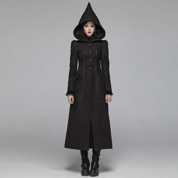 punkrave women's gothic woolen thickened lace stitching long coat hooded slim fit halloween costume trench jacket, Tan;black
punkrave women's gothic woolen thickened lace stitching long coat hooded slim fit halloween costume trench jacket, Tan;black