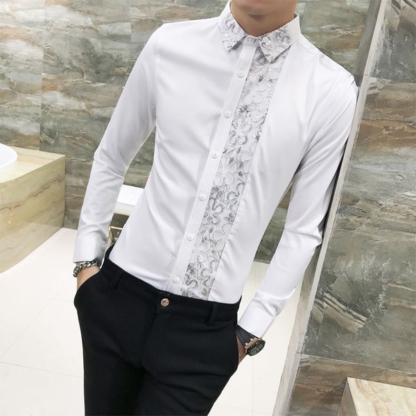 autumn and winter plus velvet keep warm men's shirt business casual print mens shirt slim long sleeve men's dress shirts, White;black
autumn and winter plus velvet keep warm men's shirt business casual print mens shirt slim long sleeve men's dress shirts, White;black