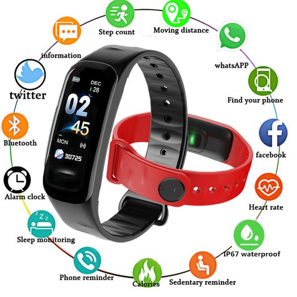 fitness tracker smart bracelet c1plus color screen blood pressure heart rate monitor smart band for sport watch android ios, Slivery;brown
fitness tracker smart bracelet c1plus color screen blood pressure heart rate monitor smart band for sport watch android ios, Slivery;brown