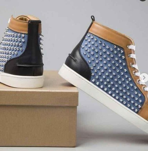 men's shoes studded spikes flats couple studs red bottoms shoes mens womens party lovers denim leather sneakers outdoor walking trainer, Black
men's shoes studded spikes flats couple studs red bottoms shoes mens womens party lovers denim leather sneakers outdoor walking trainer, Black