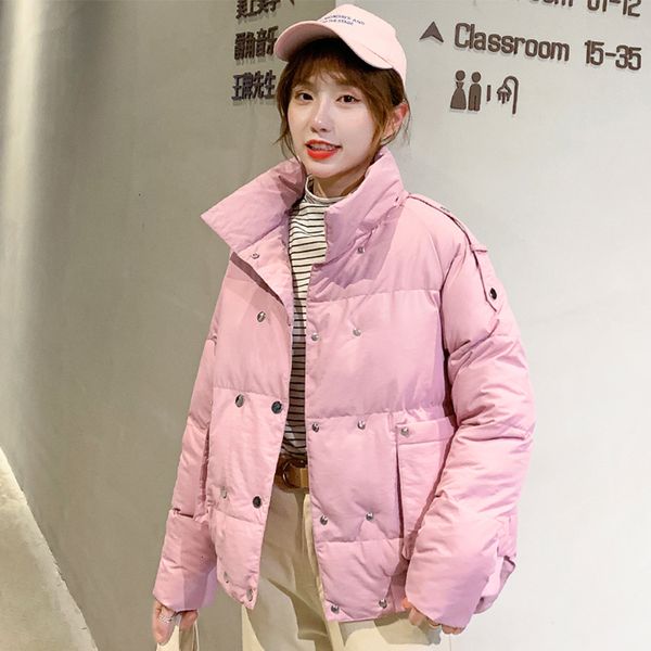 women's down & parkas 2021 arrival winter jacket women stand collar double breasted cotton padded female coat outwear short parka, Black
women's down & parkas 2021 arrival winter jacket women stand collar double breasted cotton padded female coat outwear short parka, Black