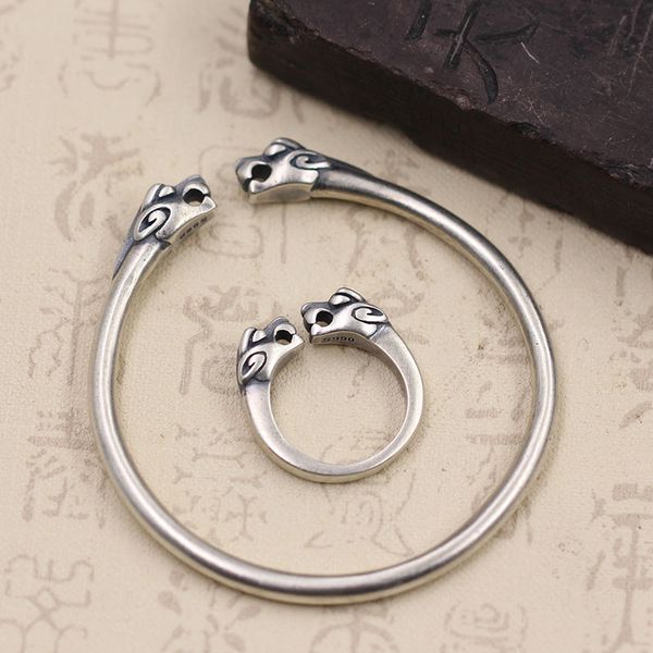 thai silver retro simple thin-edged bibcock bracelet couple open ring s925 sterling silver to create personalized bracelet, Black
thai silver retro simple thin-edged bibcock bracelet couple open ring s925 sterling silver to create personalized bracelet, Black
