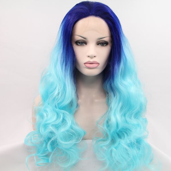 hand tied body wave ombre blue hair brazilian hair wigs cosplay party synthetic lace front wigs for women, Black;brown
hand tied body wave ombre blue hair brazilian hair wigs cosplay party synthetic lace front wigs for women, Black;brown