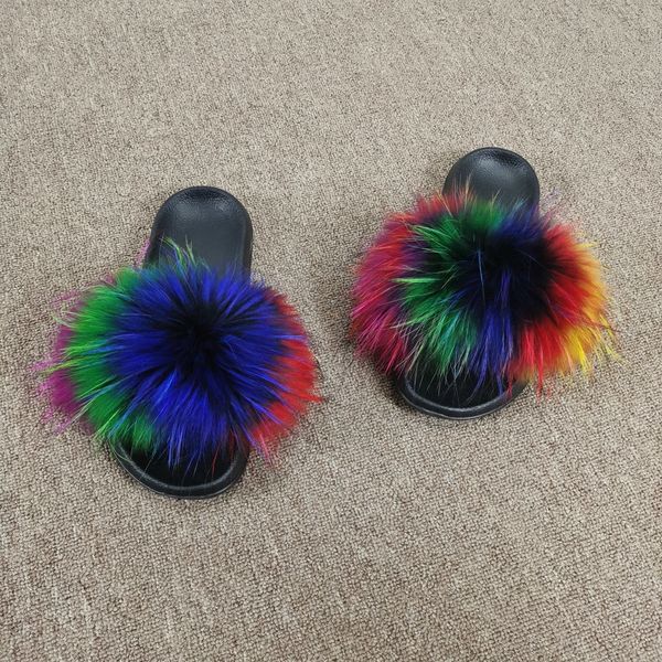 visi hop 2020 new arrival mixed color women real raccoon fur slippers fashion style summer slides spring autumn indoor vs1006, Black
visi hop 2020 new arrival mixed color women real raccoon fur slippers fashion style summer slides spring autumn indoor vs1006, Black
