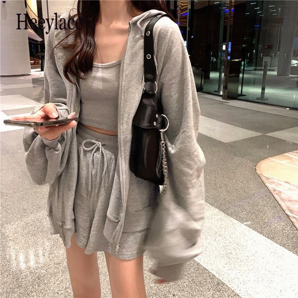 2020 women summer cotton solid three piece set outfits female hooded zipper sweatshirts with short pants suit outfits vestidos, White
2020 women summer cotton solid three piece set outfits female hooded zipper sweatshirts with short pants suit outfits vestidos, White