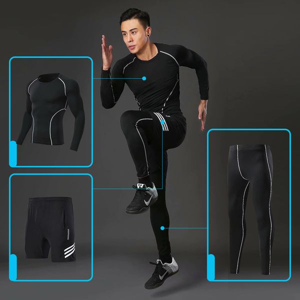 men's sports suit compression and quick-drying fit running suit sports tights jogging training gym fitness exercise set, Black;blue
men's sports suit compression and quick-drying fit running suit sports tights jogging training gym fitness exercise set, Black;blue