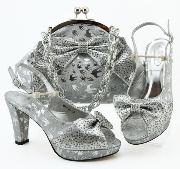 good selling silver women dress shoes with rhinestone and butterfly knot style african pumps match handbag set mm1089,heel 10cm, Black
good selling silver women dress shoes with rhinestone and butterfly knot style african pumps match handbag set mm1089,heel 10cm, Black