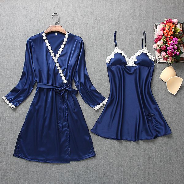 silk robe femme with chest pads sexy lace sleepwear night dress robes women nightwear robe set nighty home dress sleeping, Black;red
silk robe femme with chest pads sexy lace sleepwear night dress robes women nightwear robe set nighty home dress sleeping, Black;red