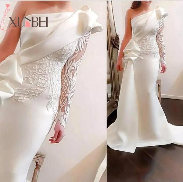 elegant dubai white one shoulder mermaid evening dresses long 2019 ruched ruffles applique formal abiye evening gown party dress, White;black
elegant dubai white one shoulder mermaid evening dresses long 2019 ruched ruffles applique formal abiye evening gown party dress, White;black