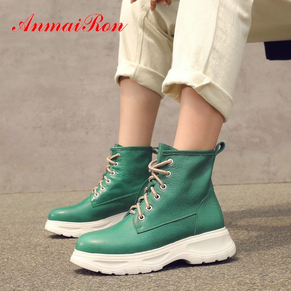 anmairon 2019 ankle boots for women winter lace-up motorcycle boots genuine leather round toe fashion winter shoes women 34-42, Black
anmairon 2019 ankle boots for women winter lace-up motorcycle boots genuine leather round toe fashion winter shoes women 34-42, Black