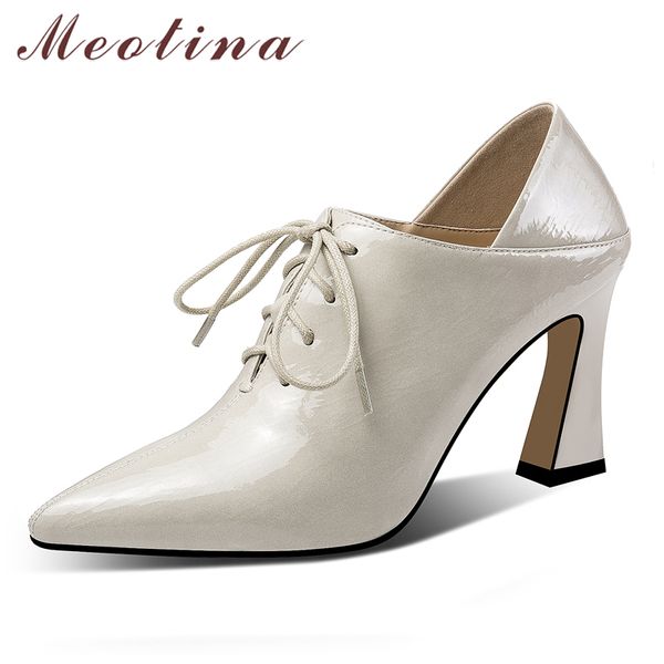 meotina high heels women pumps patent leather strange style high heel shoes lace up pointed toe shoes lady new black size 34-39
meotina high heels women pumps patent leather strange style high heel shoes lace up pointed toe shoes lady new black size 34-39