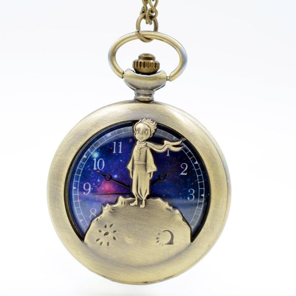 retro antique bronze little prince pocket watch vintage fob quartz clock with chain necklace pendant gift for children boy, Slivery;golden
retro antique bronze little prince pocket watch vintage fob quartz clock with chain necklace pendant gift for children boy, Slivery;golden