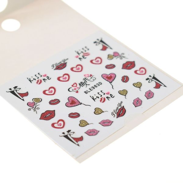 nail art stickers decals nail transfers valentines lips bows love hearts, Black
nail art stickers decals nail transfers valentines lips bows love hearts, Black