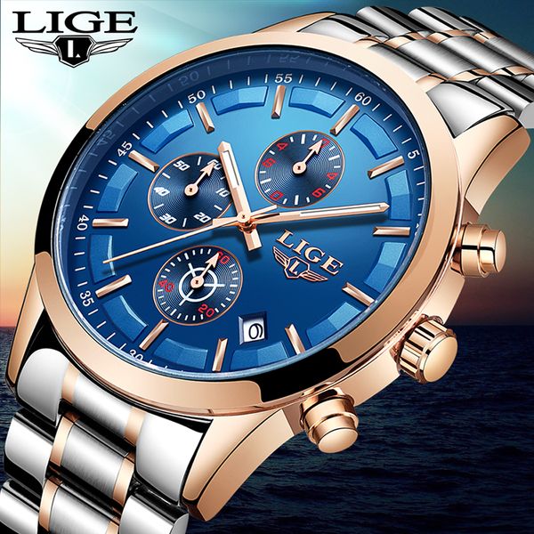 lige new mens watches casual fashion watch mens stainless steel quartz watch 30atm clock relogio masculino+box, Slivery;brown
lige new mens watches casual fashion watch mens stainless steel quartz watch 30atm clock relogio masculino+box, Slivery;brown