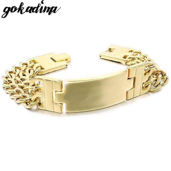 gokadima mens stainless steel double chain id bracelets & bangles jewellery, rock biker, gift pulseras, wb107, Black
gokadima mens stainless steel double chain id bracelets & bangles jewellery, rock biker, gift pulseras, wb107, Black