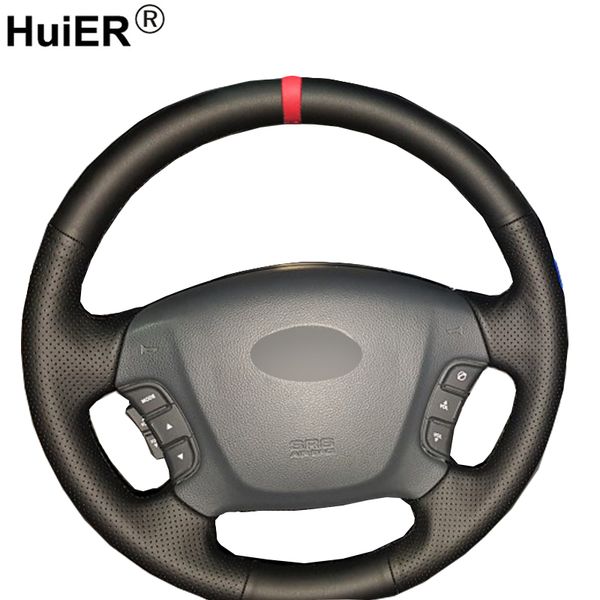 huier hand sew car steering wheel cover breathable wear-resistant red marker for kia carens 2007-2011 steering-wheel car styling
huier hand sew car steering wheel cover breathable wear-resistant red marker for kia carens 2007-2011 steering-wheel car styling