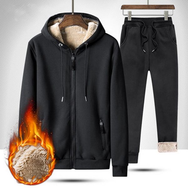 winter inner fleece hoodies men 2019 casual warm sweatshirts thicken tracksuit 2pc jacket+pant men moleton masculino, Gray
winter inner fleece hoodies men 2019 casual warm sweatshirts thicken tracksuit 2pc jacket+pant men moleton masculino, Gray