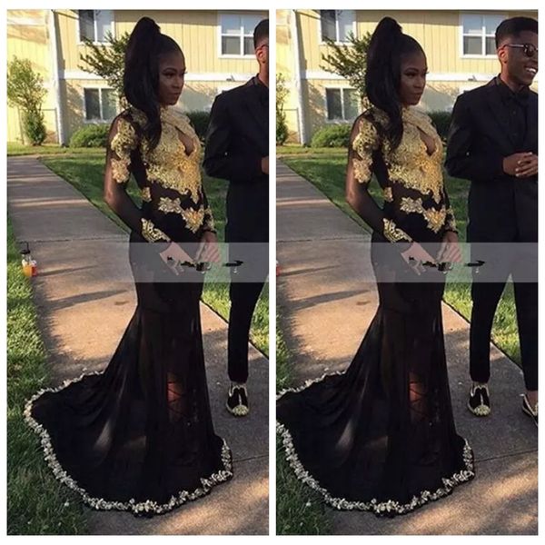 2019 high neck slim mermaid black prom dresses custom with gold lace appliques women evening party gowns beading special occasion dress
2019 high neck slim mermaid black prom dresses custom with gold lace appliques women evening party gowns beading special occasion dress
