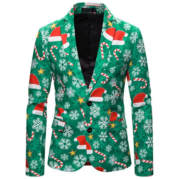 2019 new christmas blazers men clothes santa claus hat gift pattern green two-buttons men blazers long sleeve plus size jacket, White;black
2019 new christmas blazers men clothes santa claus hat gift pattern green two-buttons men blazers long sleeve plus size jacket, White;black