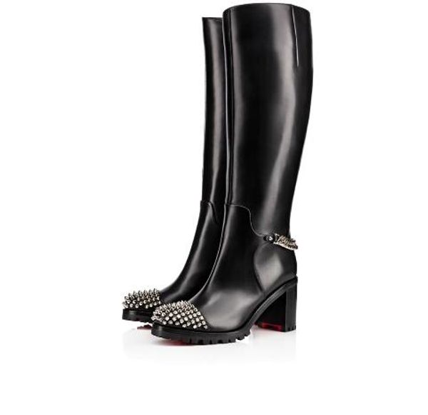 elegant winter fashion platform heels knee boots red bottom women's boot black genuine leather with spikes bottes femme with box
elegant winter fashion platform heels knee boots red bottom women's boot black genuine leather with spikes bottes femme with box
