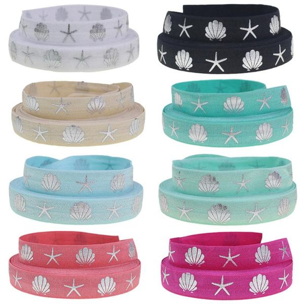 5/8" silver foil starfish shell fold over elastic- by the yard diy hair band marine styles elastic band hair ties 8 colors, Slivery;white
5/8" silver foil starfish shell fold over elastic- by the yard diy hair band marine styles elastic band hair ties 8 colors, Slivery;white