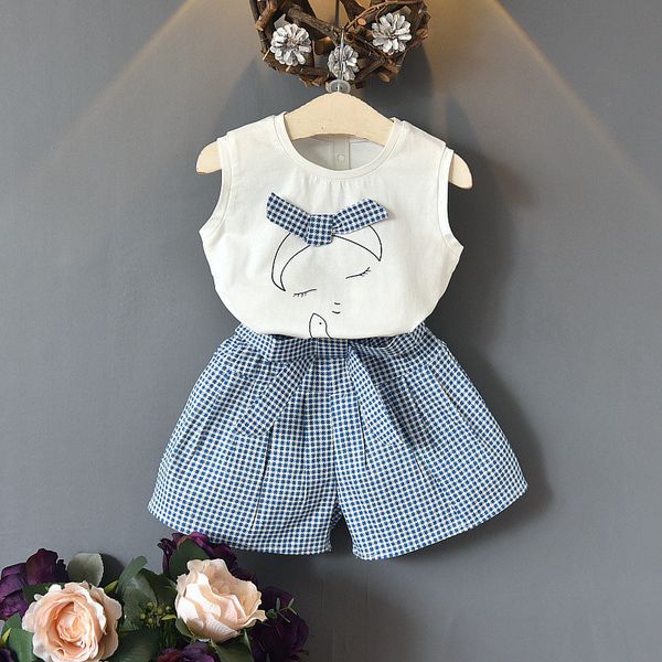 children's 2 pieces sets 2020 new summer girls cartoon clothing t-shirt and lattice pants cute kids girl outfits 3-7y, White
children's 2 pieces sets 2020 new summer girls cartoon clothing t-shirt and lattice pants cute kids girl outfits 3-7y, White