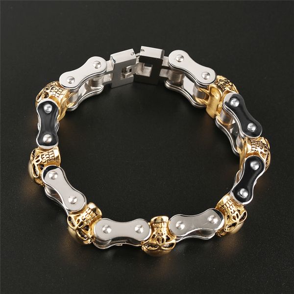 luxury punk skull metal stainless steel chain link bracelet bangles cool men women steampunk jewelry bracelets c19021501, Black
luxury punk skull metal stainless steel chain link bracelet bangles cool men women steampunk jewelry bracelets c19021501, Black
