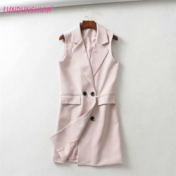 lundunshijia 2019 spring sleeveless jacket long suit vest waistcoat women slim blazer coat office lady elegant pockets vests, Black;white
lundunshijia 2019 spring sleeveless jacket long suit vest waistcoat women slim blazer coat office lady elegant pockets vests, Black;white