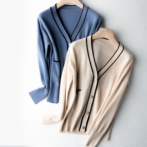 mvlyflrt 2020 new spring and autumn v-neck pure sweater women knit cardigan pocket sweater coat loose short section, White
mvlyflrt 2020 new spring and autumn v-neck pure sweater women knit cardigan pocket sweater coat loose short section, White