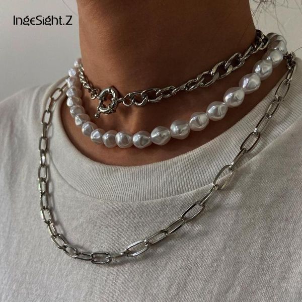 ingesight.z 3pcs/set multi layered gothic miami curb cuban choker necklace adjustable imitation pearl pendant necklaces jewelry, Silver
ingesight.z 3pcs/set multi layered gothic miami curb cuban choker necklace adjustable imitation pearl pendant necklaces jewelry, Silver
