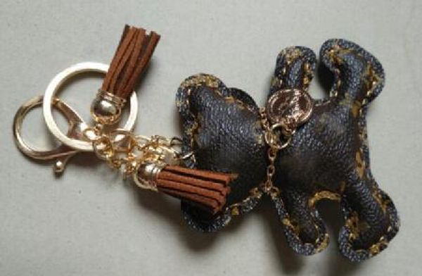 

2020 new fa hion key chain acce orie ta el key ring pu leather bear pattern car keychain jewelry bag charm