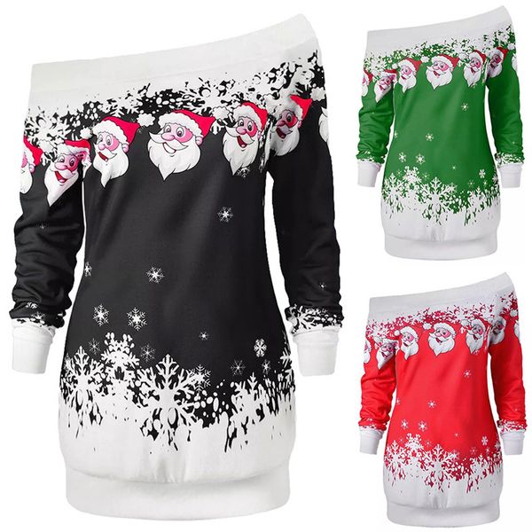 women casual sweaters christmas santa claus printed loose snowflake pullover autumn winter christmas female, White;black
women casual sweaters christmas santa claus printed loose snowflake pullover autumn winter christmas female, White;black