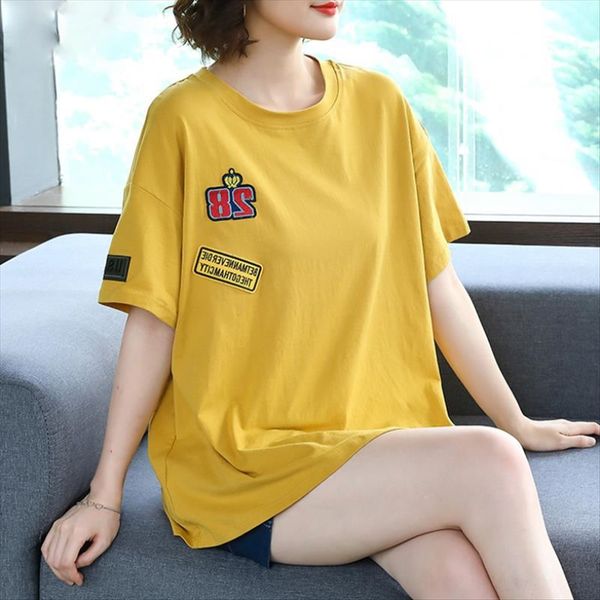 fat sister mm loose short-sleeved t-shirt large size women's wear 2020 summer clothing clothes show slimmer western style fashion, White
fat sister mm loose short-sleeved t-shirt large size women's wear 2020 summer clothing clothes show slimmer western style fashion, White