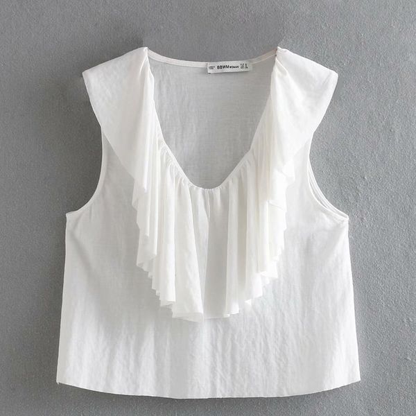 bb35-9294 european and american fashion laminated decorative t-shirt, White