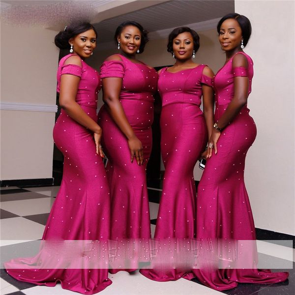 mermaid african bridesmaid dresses with white pearls 2020 wholesale long maid of honor dress customize vestido madrinha, White;pink
mermaid african bridesmaid dresses with white pearls 2020 wholesale long maid of honor dress customize vestido madrinha, White;pink