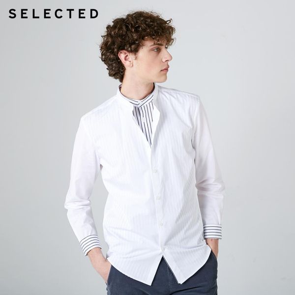 men's 100% cotton mock two-piece striped long-sleeved shirts|419105519, White;black
men's 100% cotton mock two-piece striped long-sleeved shirts|419105519, White;black