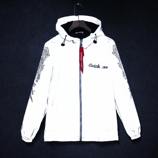 men/women reflective jacket harajuku windbreaker jackets hooded print long sleeve streetwear coat odblaskowa kurtka #2s02, Black;brown
men/women reflective jacket harajuku windbreaker jackets hooded print long sleeve streetwear coat odblaskowa kurtka #2s02, Black;brown