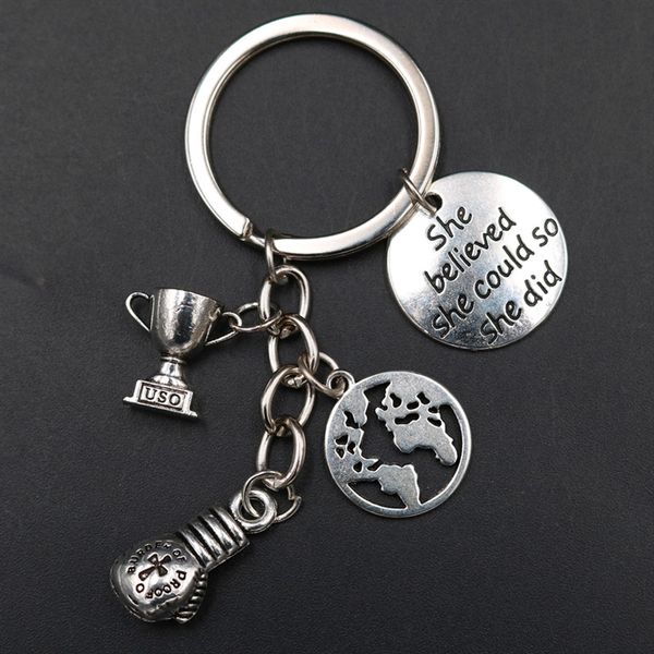 creative metal he believed he could so he did charm world cup & boxing gloves inspirational keychain couple keychain, Silver
creative metal he believed he could so he did charm world cup & boxing gloves inspirational keychain couple keychain, Silver