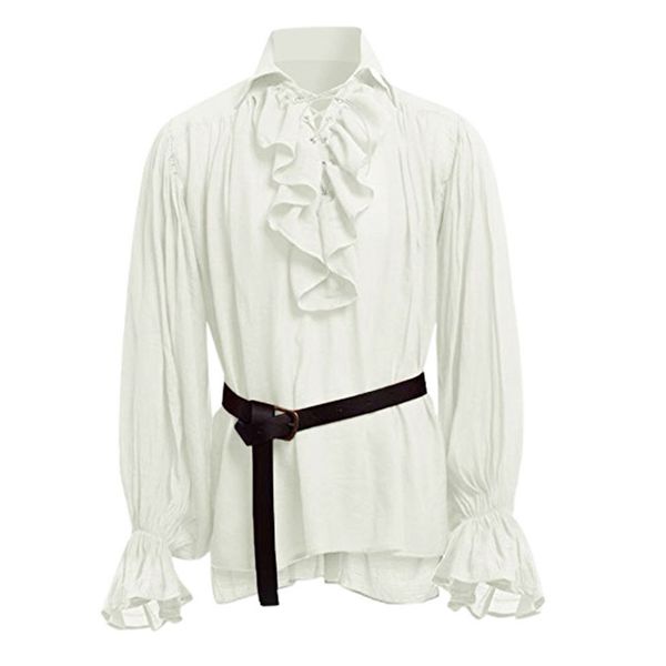 western style vintage fashion men ruffle bandage long sleeve medieval shirt gothic man blouse wholesale white, White;black
western style vintage fashion men ruffle bandage long sleeve medieval shirt gothic man blouse wholesale white, White;black
