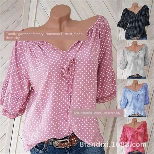 2019 loose slim dots printed lace short-sleeved t-shirt 2019 loose slim dots printed lace short-sleeved t-shirt, White
2019 loose slim dots printed lace short-sleeved t-shirt 2019 loose slim dots printed lace short-sleeved t-shirt, White