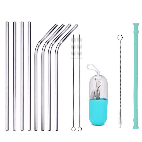 reusable metal drinking straws silicone stainless steel sturdy bent straight straw + cleaning brush bar party accessory
reusable metal drinking straws silicone stainless steel sturdy bent straight straw + cleaning brush bar party accessory