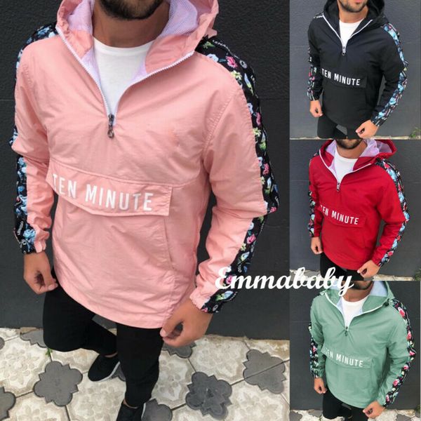 men half zip pullover hood lightweight windbreaker front pocket jacket fashion, Black;brown
men half zip pullover hood lightweight windbreaker front pocket jacket fashion, Black;brown