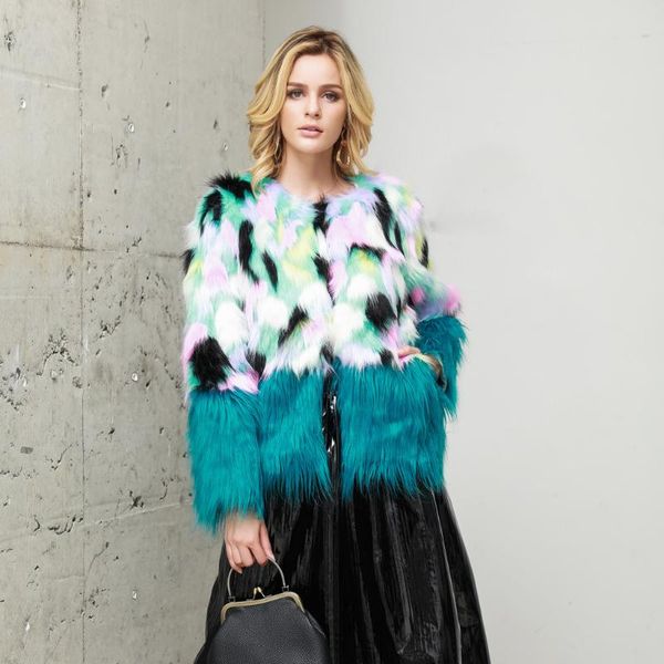 women's fur & faux coat autumn winter female jacket boho outerwear splice cardigan loose o-neck pocket, Black
women's fur & faux coat autumn winter female jacket boho outerwear splice cardigan loose o-neck pocket, Black