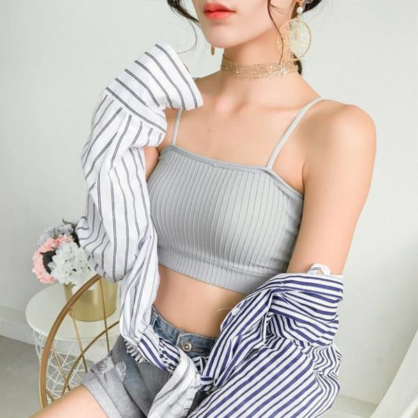 women spaghetti strap tank crop bra sleeveless ribbed slim fit female summer outfits js25, White
women spaghetti strap tank crop bra sleeveless ribbed slim fit female summer outfits js25, White