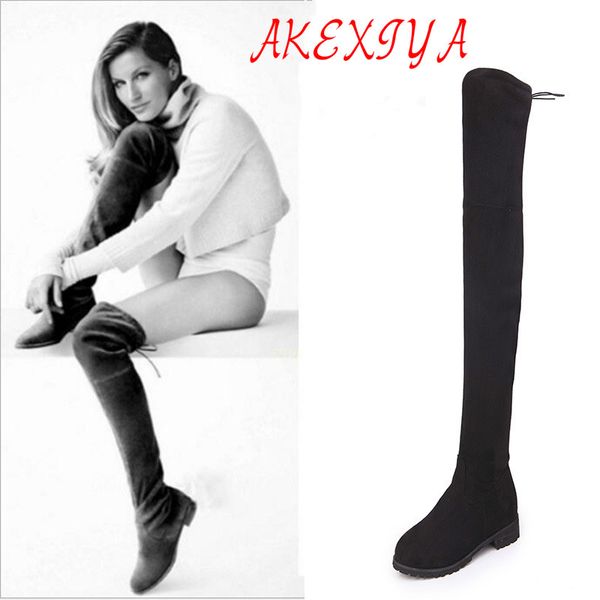 akexiya women tight boots over the knee high suede boots women's fashion new winter trend snow women models, Black
akexiya women tight boots over the knee high suede boots women's fashion new winter trend snow women models, Black